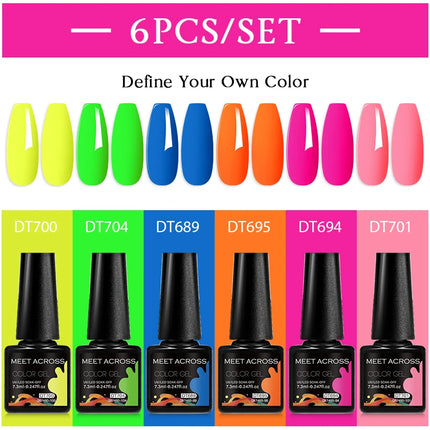 6pc Nail Gel Polish Set DIY Nail Art Semi Permanent UV LED Gel Kit For Nails Decoration Manicure Soak Off Painting Vernis Design