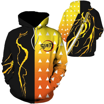 Funny 3D Anime Print Hoodies For Men Hip Hop Trend Y2k Clothing Fashion Casual Sweatshirts Autumn and Winter Oversized Pullover