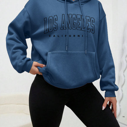Los Angeles Art Letter Design Women Hoodies American Style Casual Hoody Autumn Hip Hop Female Hoodie Casual Fleece Clothing