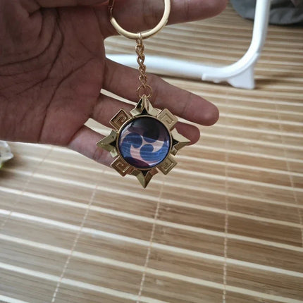 Game Impact Fontaine Sumeru Wanderer Light Pervious Key Chain 7 Element Eye Of Original God Cosplay Toy KeyRing
