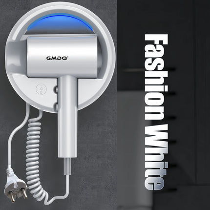 Gmdq European Standard 220V Wall-Mounted Hair Dryer 1800W Blue Light Constant Temperature Quick-Drying Hot and Cold Air Three-Speed Adjustment Hotel and Home Use Hair Dryer