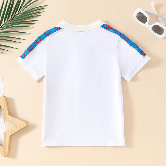 Unisex Cotton POLO Shirt Short Sleeve Turn-down Collar Children's Summer Casual Wear Student Friendly Comfortable T-shirt