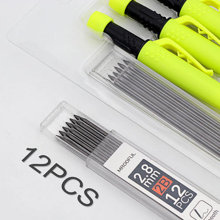 Carpenter's Pencil Card Set, Deep Hole Marking And Drawing, With 2.8mmLeads,Pencil Sharpener,For Carpenter Woodworking Architect