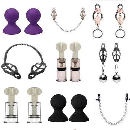 BDSM Nipple Suction Cups Clamps Suckers Erect Boob Clit Enlarger,Clitoris Pincher Clip Bondage,Sex Toys For Couples