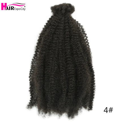 Afro Kinky Curly Bulk Synthetic Braiding Hair 12 inch Protein Fiber Durable Curl Hair Soft Micro Twist Braids Hair  Extensions