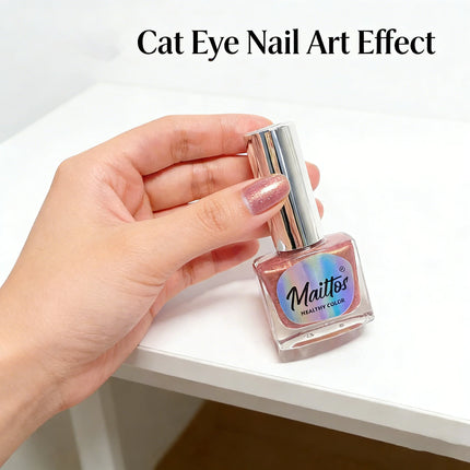 WA517 Bean paste 12ml No-bake Cat's Eye Water-based Nail Polish, Odorless, With magnet, dries quickly, No UV lamp needed, easy to remove