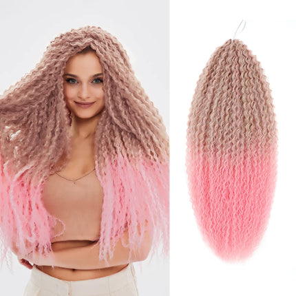 Crochet Hair Afro Curls Braiding Hair Extensions Synthetic African Braided Hair For Braids Kinky Curly Soft Ombre Pink Purple
