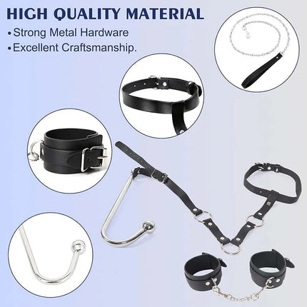 Sex Toy Set Anal Hooks Handcuffs PU SM BDSM Bondage Anal plugs Neck Restraint Backhanded Couple Flirt Sex Toys