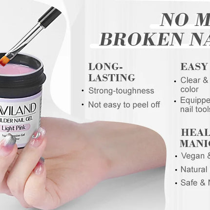 Saviland 100g Builder Nail Gel White Nude Pink Nail Extension Gel Multifunctional Nails Art Gel Polish Soak Off UV for Salon DIY