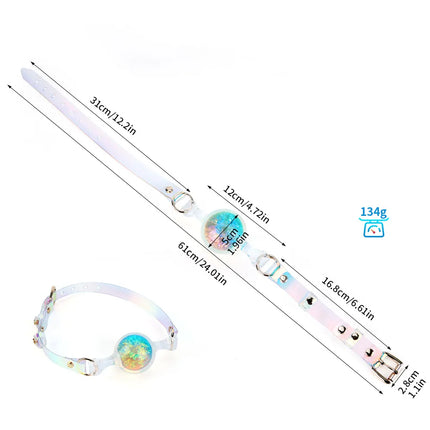 Silicone Mouth Gag Built-in Crystal Glass Ball Erotic Sex Toys Gag Ball Couple Adult Game Open Mouth Gag Ball Bdsm Bondage
