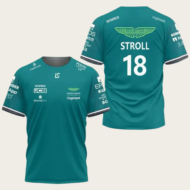 Aston Martin Alonso No. 14 Racing Suit, Quick Drying Short Sleeved, Breathable, Fashionable, Personalized Street Fashion Top