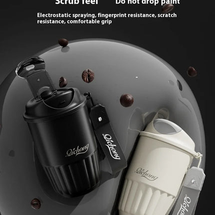 410ML Ceramic Liner Thermos Coffee Cup Travel Coffee Mug Vacuum Insulated Thermos For Coffee Thermal Cup Tumbler Christmas Gift