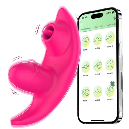 APP Bluetooth Vagina Sucking Vibrator 9 Modes Vibrating Sucker Oral Sex Suction Clitoris Stimulator Erotic Sex Toys for Women