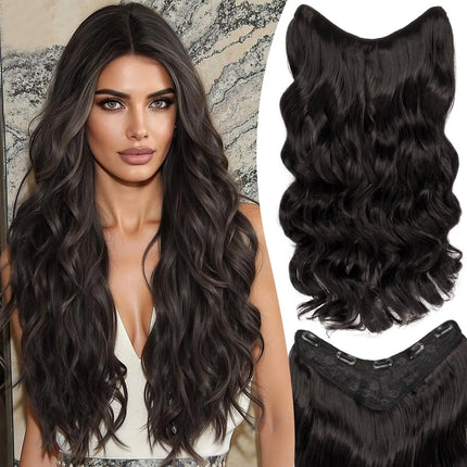 U-shaped Lace 5 Clips Clip In Hair Extensions Synthetic Long Wavy Curly Heat Resistant Full Shine Hairpieces 16/20/24 Inch