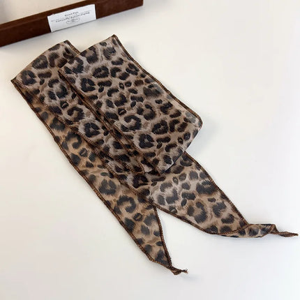 K-Style  Animal Print Polka Dot Scarf Belt Boho Hair Band TikTok Viral Spring Summer Satin Accessories Luxe Versatile Scarf