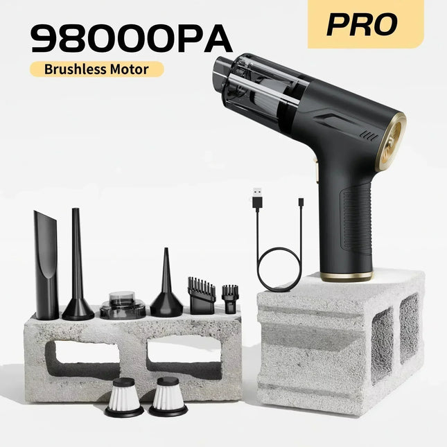CENRR 980000PA Mini Car Vacuum Cleaner Strong Suction Powerful Wireless Car Cleaner Handheld Air Gun Portable Vacuum Cleaner