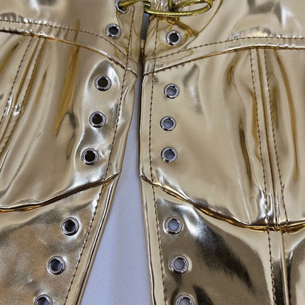 Sexy Y2K Clothes Leather Corset Crop Top Women Summer Body Night Club Party Halter Tank Top Festival Outfits Cropped Tube Tops