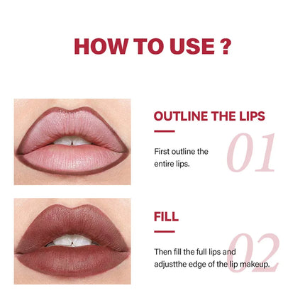 Mini Wooden Lip Liner Set in 4 Colors, Long-lasting And Pigmented Matte Lipstick Pencil, Smoothly Defines Beautiful Lips