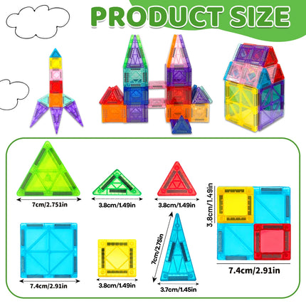 Magnetic Building Blocks 3D Construction Set DIY Montessori Sensory Educational Played with Anywhere Toys for Birthday Gifts
