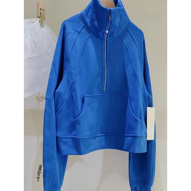 Fashionable Solid Color High-end Zipper Sweatshirt for Women Autumn Winter New Loose Lazy Style Casual Pullover Versatile Top