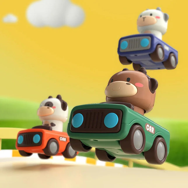 Cartoon Animal  Car Toy - Press to Move Fun Vehicle Play for Kids