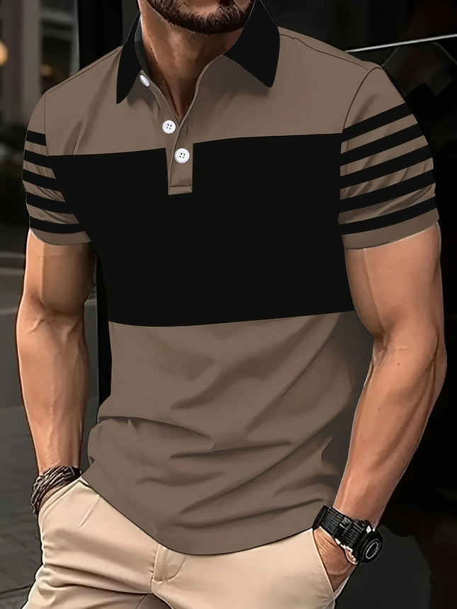 The 2025 summer new men's POLO shirt is a casual fashionable and breathable 3D printed men's T-shirt