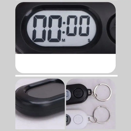 Electronic Clock Keychain stop watch ports Small Stop Timer Keychain LCD Screen Digital Clock Lightweight Countdown Accessories