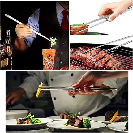 Multifunction Barbecue Tongs Stainless Steel Food Tongs BBQ Clip Kitchen Gadgets Cooking Tweezers Buffet Tool CFQJ006