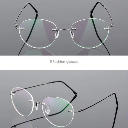 Framless Round Myopia Glasses Finished Women Men Ultra-light Rimless Shortsighted Prescription Eyeglasses 0 -0.5 -0.75 To -6.0