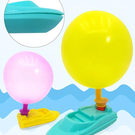3PCS Colorful Balloon Powered Boat Boat Race Toy Funny Balloon Boat Outdoor Pool Party Beach Toys Gifts Pinata Filler Goodie Bag