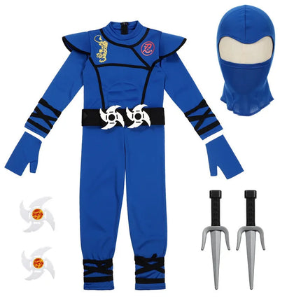 Boy/Girl Ninja Costume Toddler Masked Warrior Performance Outfit Halloween Anime Roleplay Holiday Carnival Party Costume