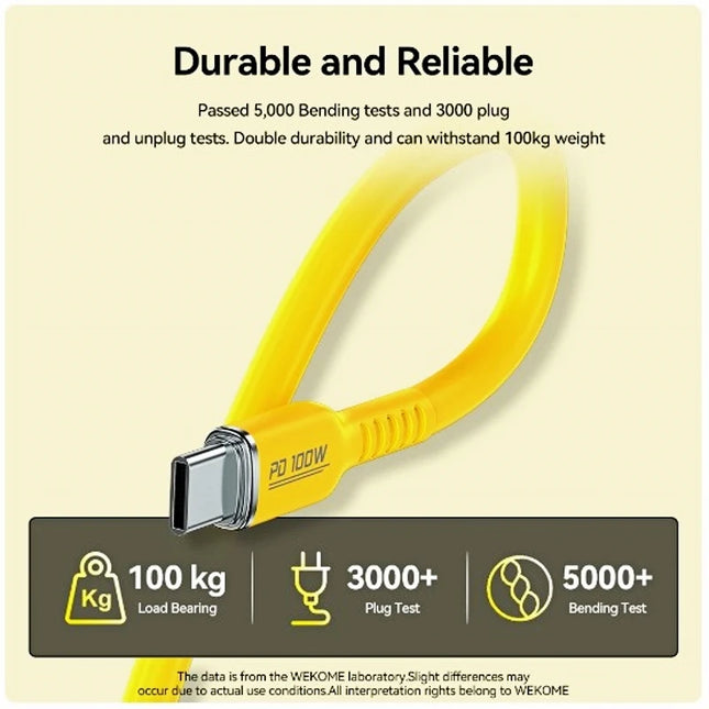 WEKOME 100W Type C Fast Charging Liquid Silicone Cable iPhone 17 Charging Cable Data Transmission Cord for iPhone Xiaomi Samsung
