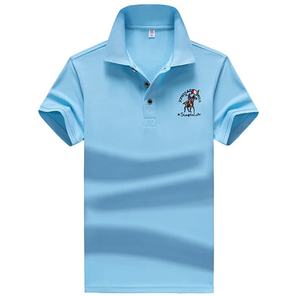 polo shirt men Summer new Men's short-sleeved polo shirt mens embroidery synthetic fiber Fabric youth casual business polo shirt