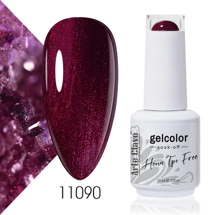 Arte Clavo Red Color Series Nail Polish UV Soak Off Varnish 15ml Manicure Nail Art Long-lasting Hema Tpo Free Gel Nail Polish