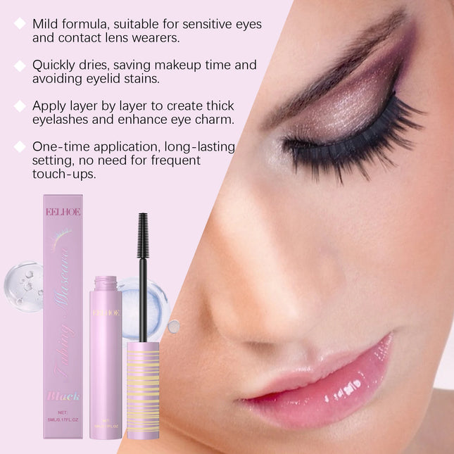 Black Mascara - Smudge-Proof Long-Lasting Lash Styling Mascara, Natural Daily & Party Volumizing Eye Makeup Essential