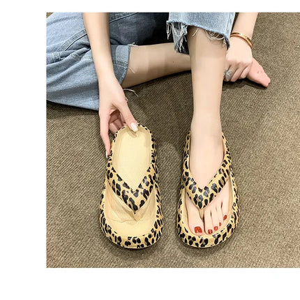 2025 Women Plaid Thong Flip Flops Summer Thick Platform Slides Ladies Non Slip Clip Toe Slippers Soft Casual Outdoor Beach Shoes