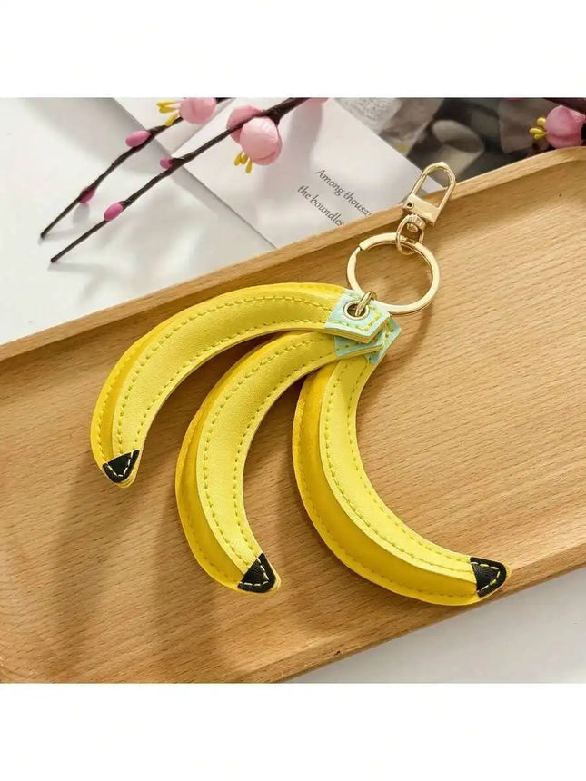 Cute Banana And Fruit Keychains For Bag Backpack Car Keys Decoration