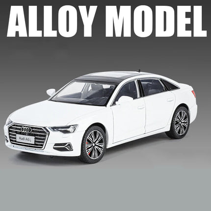1:24 AUDI A6 Alloy Car Model Diecast & Toy Metal Vehicle Car Model High Simulation Collection Sound and Light Childrens Toy Gift