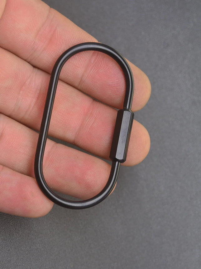 60mm  Bronze Silver matte black brass wire wrap run course oval Screw Lock Carabiner Key ring Keychain DIY EDC housewarm gift