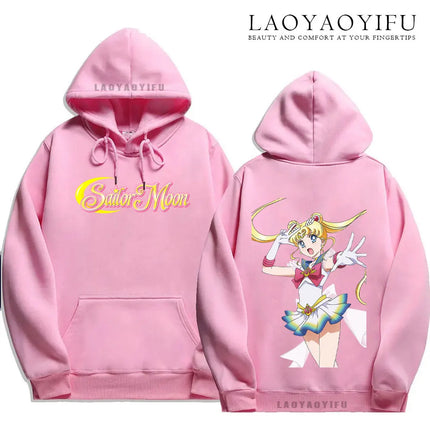 Cute Gift Sailor Moon Hoodie Casual Streetwear Harajuku Ladie Streetwear Tops Kawaii Drop Sleeves Hoody Unisex Clothing Pullover