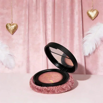 Korean Single Color Shimmer Pearl Blush Powder Natural Face Sculpting Valentine's Day Gift Set Makeup Baking Glow for Women