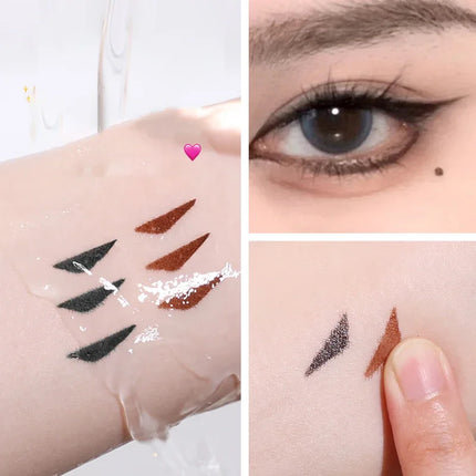 1Pc Rotate Eyeliner Stamp Integrated Dual-Tip DIY Eyeliner Wing Stencil Waterproof Smudge-Proof Longwear Liquid Pens Black Brown