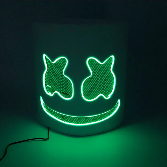 Hot sale Luminous Head Cover luminous DJ Marshmello mask Glowing Cosplay Headgear for Neon Night Club Music Rave Props