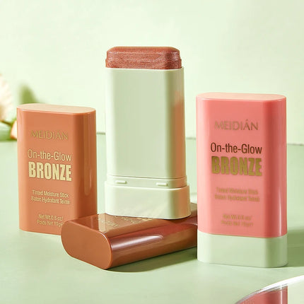 Durable waterproof powder blusher stick, vibrant color, multi color options, rich color display, suitable for daily and holiday
