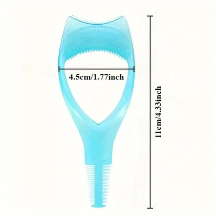 3 in 1 Mascara Applicator Template with Eyelash Curler Guard and Case, Eyeliner Holder, Eyelash Aid, Eyebrow Drawing Tool