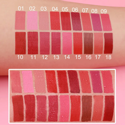 18-Colors Lipstick Pencil Waterproof Sexy Red Matte Contour Tint Lipstick Lasting Non-stick Cup Lipliner Pen Lip Makeup Cosmetic