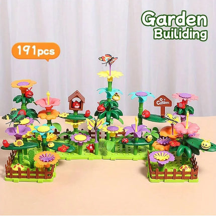 Flower Garden Building Toys, Educational STEM Toy And Garden Play Set, Flower Stacking Toys