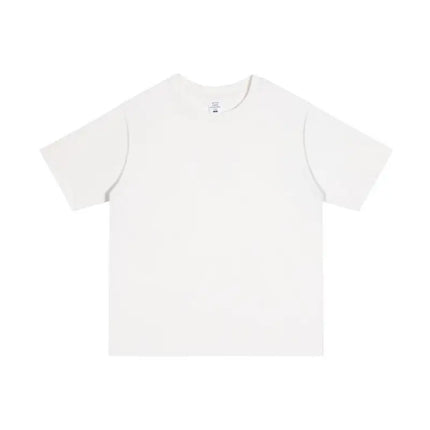 250GSM Customized Printed LOGO Solid 100% Cotton T-shirts Basic Tee Casual Oversized Drop Shoulder Quality Short T-shirt Men