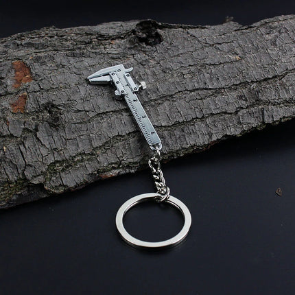 Mini Vernier Caliper Pocket Key Chain Keyring Ornaments Small 3D Movable Precision Measure Tool Accessories Slider Ruler Alloy