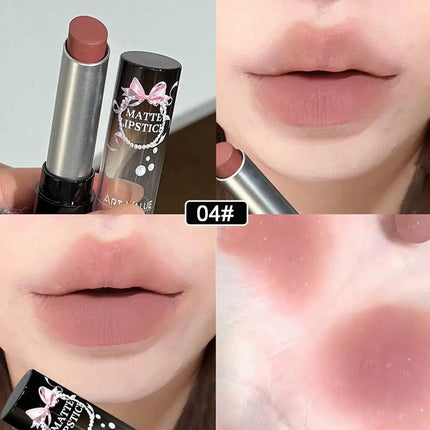 Moisturizing Velvet Matte Lipstick Mousse Long-lasting Waterproof Lightweight Natural Warm Brown Toned Lip Tint Makeup